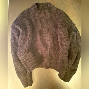 Cropped black turtleneck